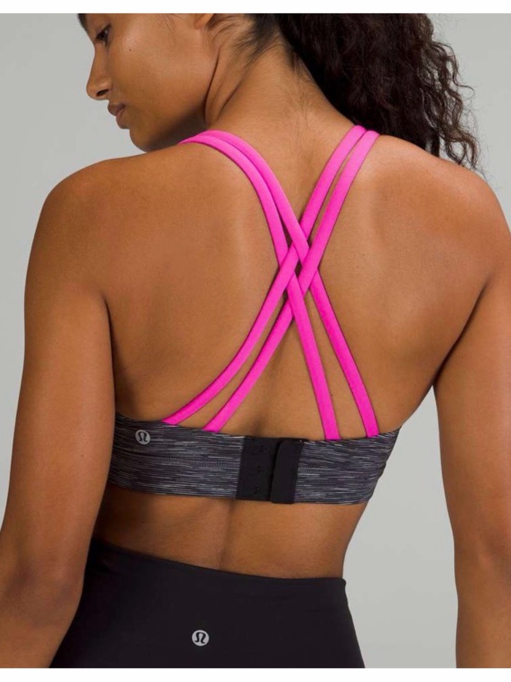 Lululemon Energy Bra Adjustable Grey Pink